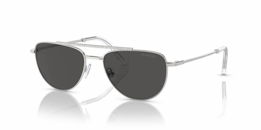 NEW SWAROVSKI women's crystal embellishments sunglasses in silver dark grey